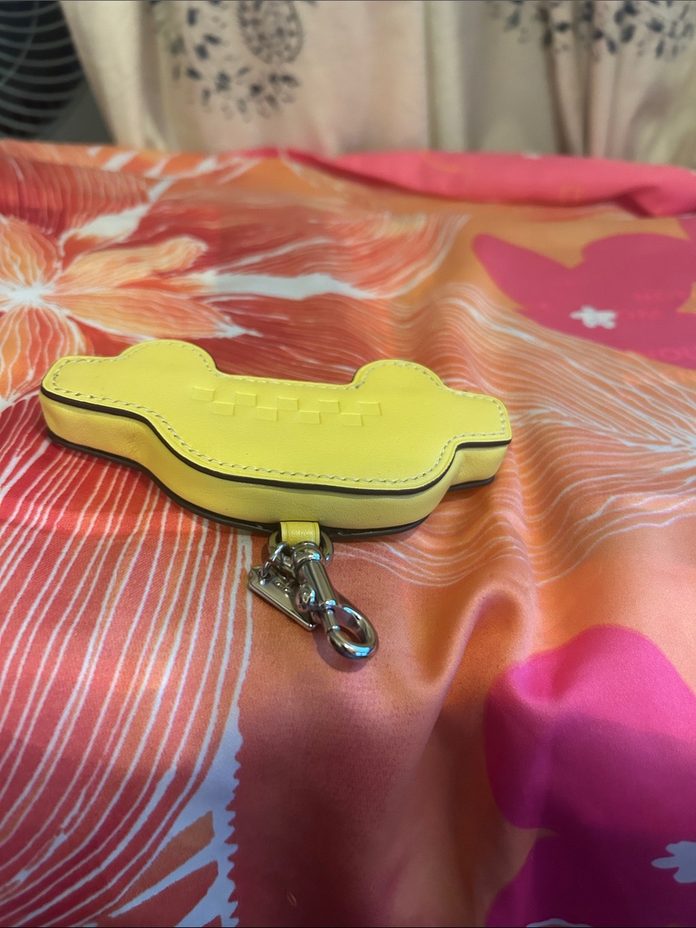 Coach Yellow Taxi Coin Pouch Key Charm - Picture 5 of 8